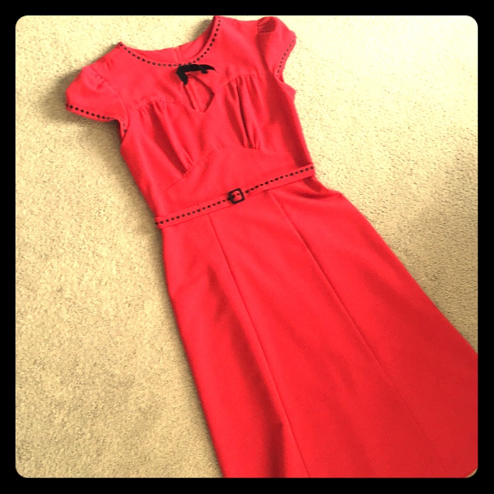 Modern vintage style fitted dress size L / 6/8